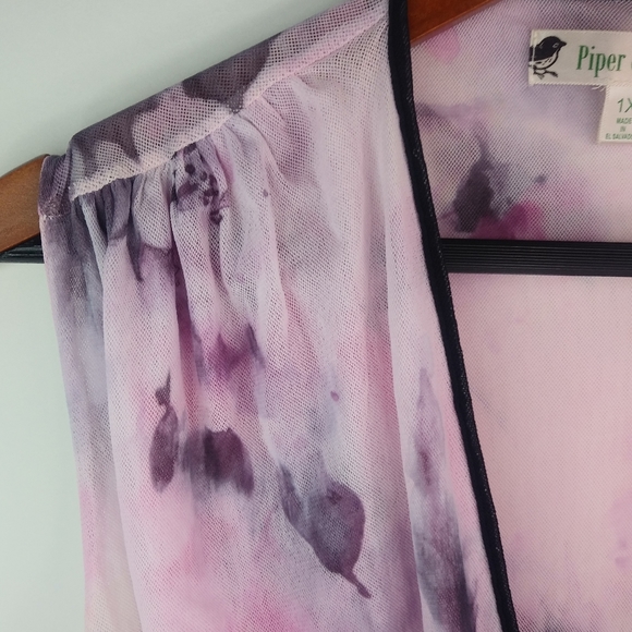 Piper Sparrow 1X Pink Purple Mesh Net Top - Picture 5 of 5